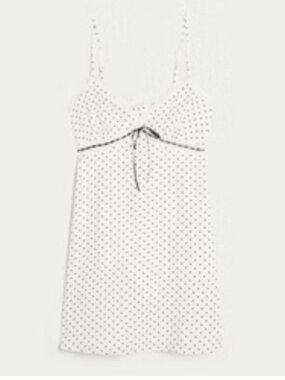 Hollister White Polka Dot Camisole Dress with Black Dots